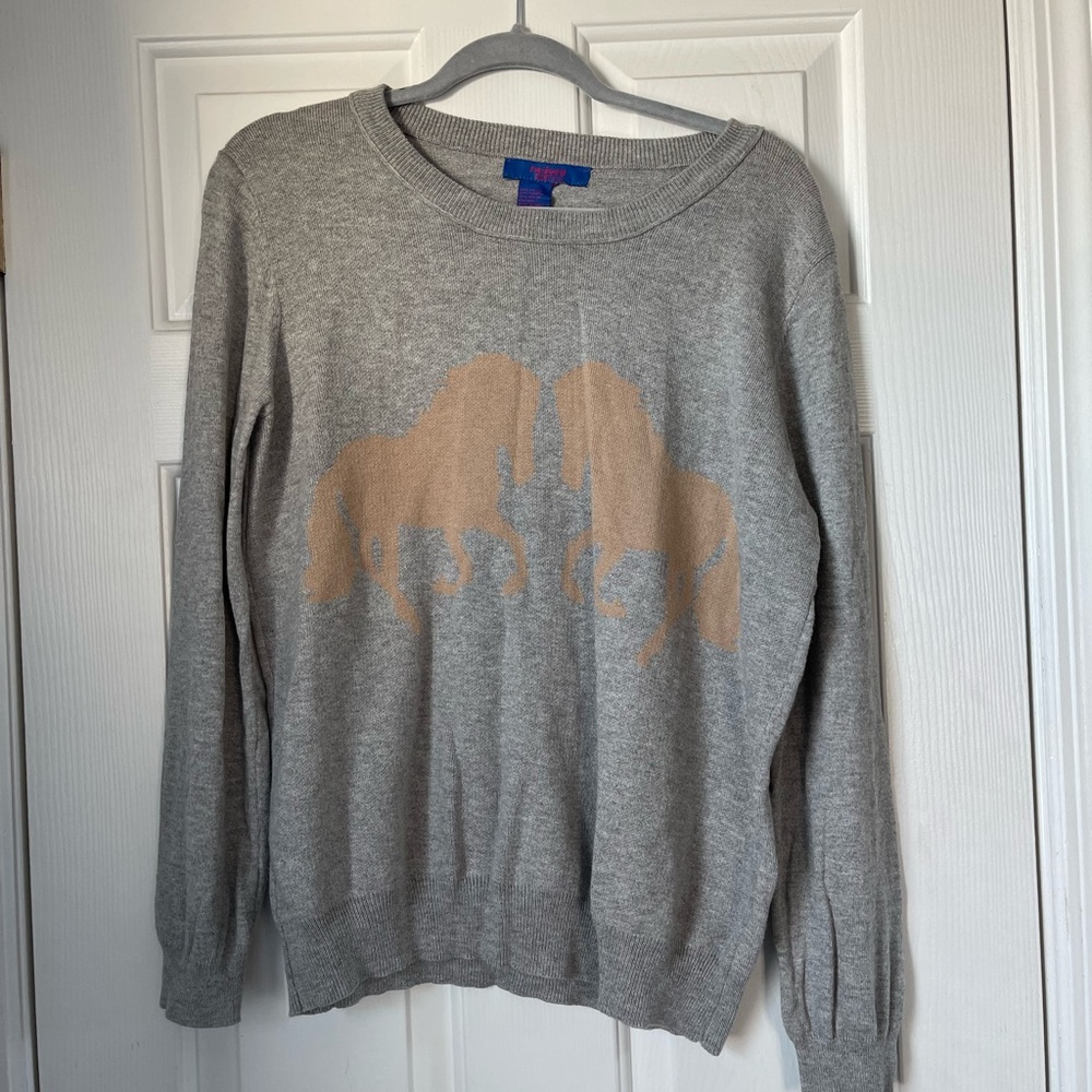Twiggy London Grey and brown horse sweatshirt